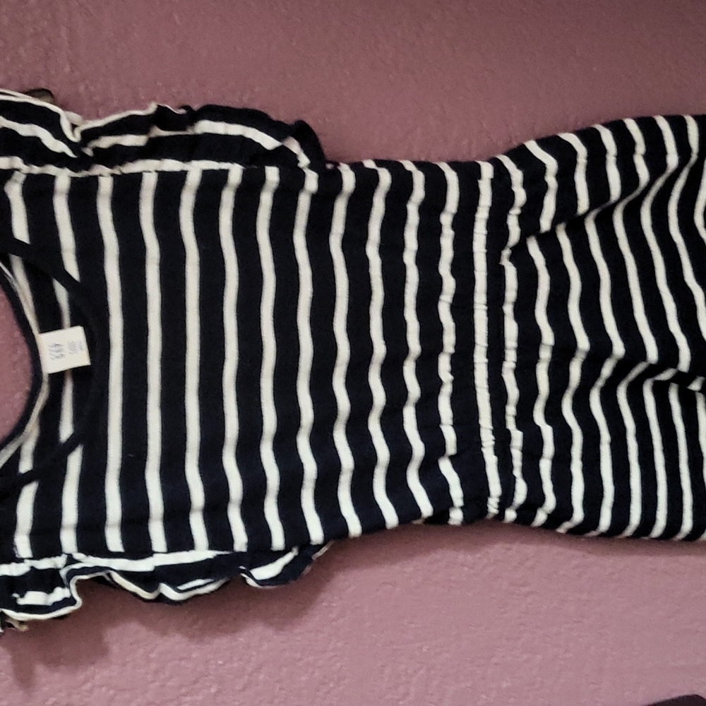 Gap blue and white strip romper